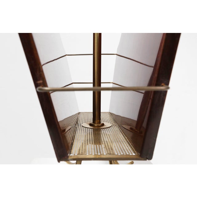 1950s Magazine Rack with Messing Decorations and Feet, France, 1950s For Sale - Image 5 of 12