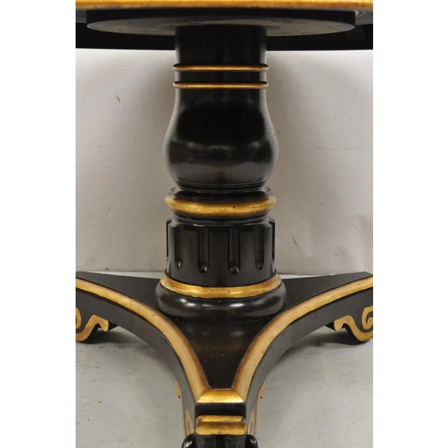 Late 20th Century Maitland Smith French Empire Green Greek Key Sunburst Round Dining Center Table For Sale In Philadelphia - Image 6 of 12