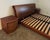 Modern Vintage Dania Cherry Wood California King Sleigh Bed With Nightstands For Sale - Image 3 of 6