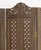 Syrian Palm Tree Motif Four Panel Brass Clad Screen, with pierced foliate crests and lattice panels. Each panel: 72.25" H...