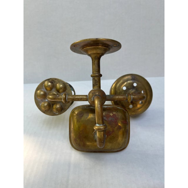 Late 19th Century Antique Brass Wall Mounted Bathroom Soap Holder For Sale - Image 5 of 8