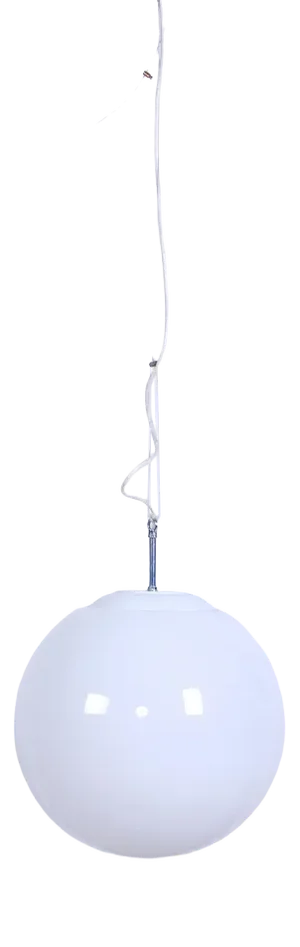Glossy White Glass Pendant, 1980s