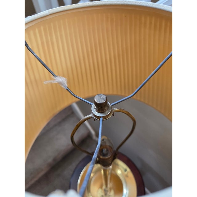 Vintage Faux Bamboo Brass Tray Side Table Floor Lamp For Sale - Image 9 of 14