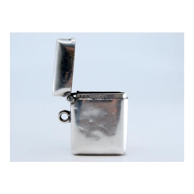 Plain Silver Matchbox with Hinged Lid For Sale - Image 6 of 11