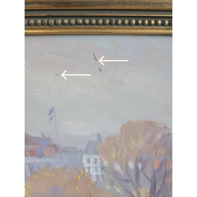 Lester George Hornby 1940's Oil Painting Boston Public Garden Cityscape For Sale - Image 18 of 18