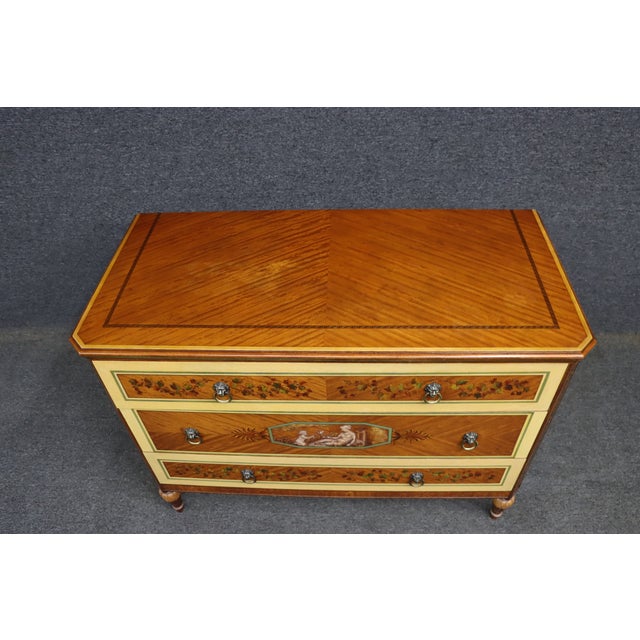 Robert Irwin Satinwood & Paint Decorated Neoclassical Dresser / Chest For Sale In Philadelphia - Image 6 of 17