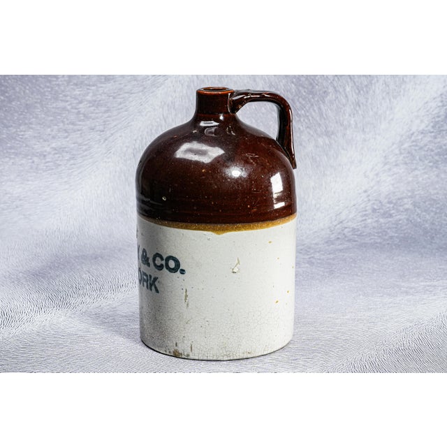 Antique 19th Century Whiskey Stoneware Jug r.h. Macy & Co. New York Label For Sale - Image 12 of 13