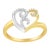Elegant and classic 10k two toned gold ring. Add femininity to any look with this silver and gold swirly heart that...