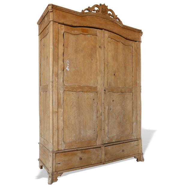 19th Century Antique Brown Fir Wardrobe, 1890s For Sale - Image 5 of 5