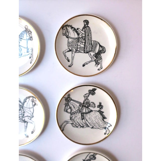 Horse Motif Piero Fornasetti Italian Cocktail Drinks Coasters or Wall Art, Set of 6 For Sale - Image 9 of 12