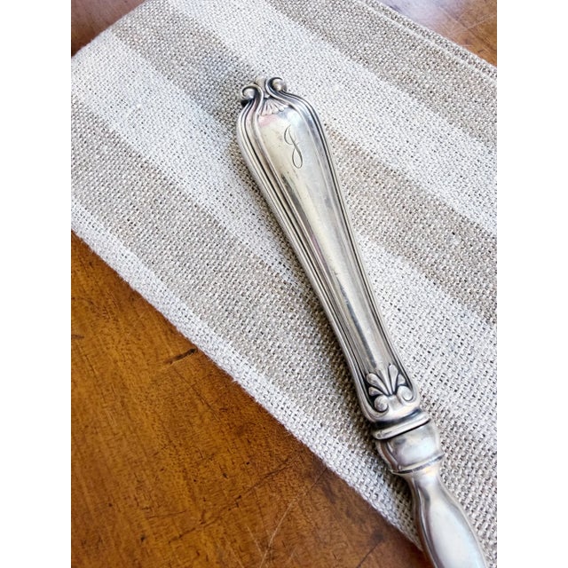 1900 - 1909 Antique Silver Plated Tiffany & Co Stilton Scoop - J Monogram For Sale - Image 5 of 5