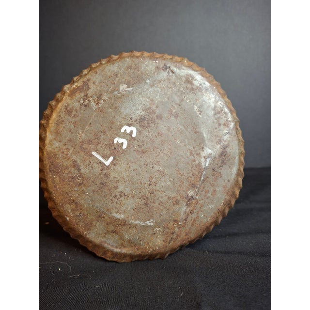 Antique 19thC Sheet Tin Betty Lamp Integrated Saucer Stand Primitive Fat Oil For Sale - Image 9 of 18