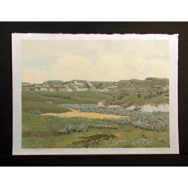 1970s Gordon Mortensen "Foxtail & Sage" Hand Signed Original Artwork Woodcut, 1975 For Sale - Image 5 of 6