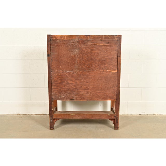 Lifetime Furniture Antique Mission Oak Arts & Crafts Drop Front Secretary Desk, Circa 1910 For Sale - Image 14 of 15