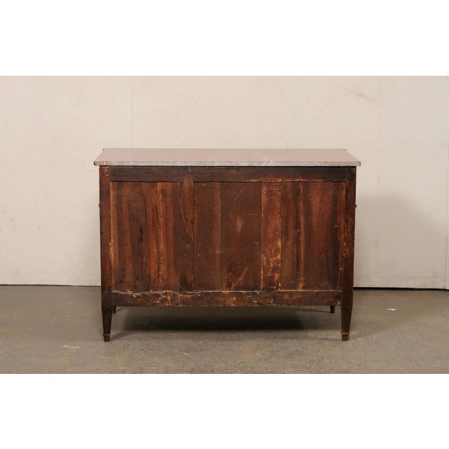 Wood Neoclassical French Commode with Marble Top For Sale - Image 7 of 11