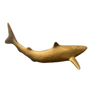 Vintage Heavy Brass Shark For Sale