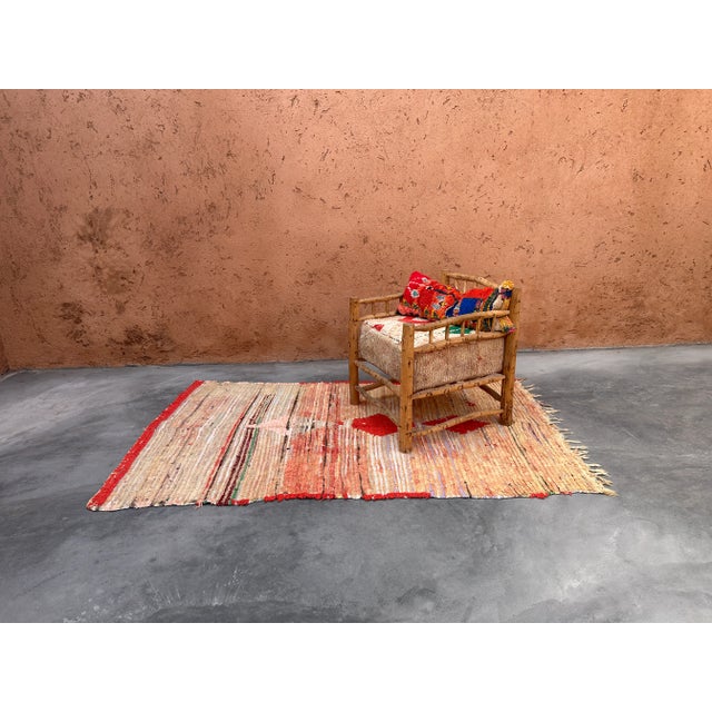 Pink Flatweave Moroccan Rug - 4'5" X 7'8" Ft For Sale - Image 10 of 10