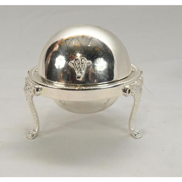 Silver Plated Ashtray with Glass Insert and Dome Cover For Sale - Image 4 of 9