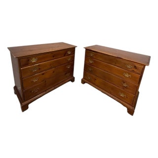 Pair of Pine Shop Originals Solid Pine Chippendale Dressers – Michigan Made (1970s) For Sale