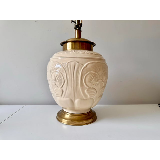 Lenox 1980s Bok Choy Lenox Style Porcelain Table Lamp For Sale - Image 4 of 11