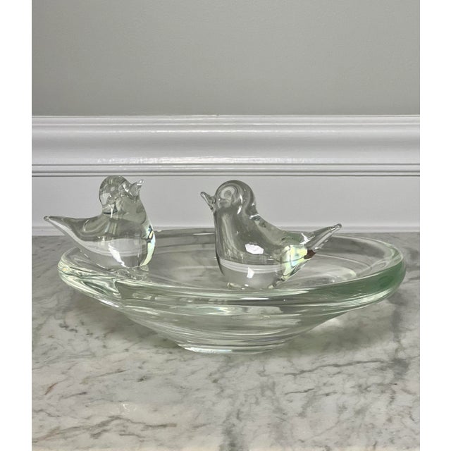 Mid 20th Century Mid 20th Century Licio Zanetti Murano Glass Sculptural Bird Decorated Bowl, Signed For Sale - Image 5 of 12