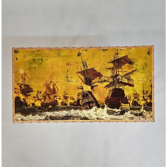 Neoclassical Painted Nesting Tables with Gold Leaf Tops, Set of 2 For Sale - Image 9 of 18