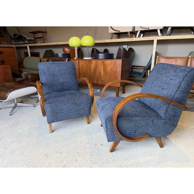 Art Deco Armchairs attributed to Jindrich Halabala, Set of 2 For Sale - Image 4 of 18