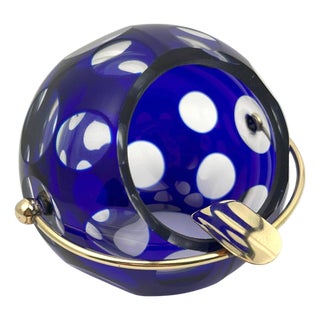 Cobalt Blue Cut-to-Clear Glass Ashtray by Marita Voigt, 1960s For Sale