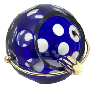 Cobalt Blue Cut-to-Clear Glass Ashtray by Marita Voigt, 1960s