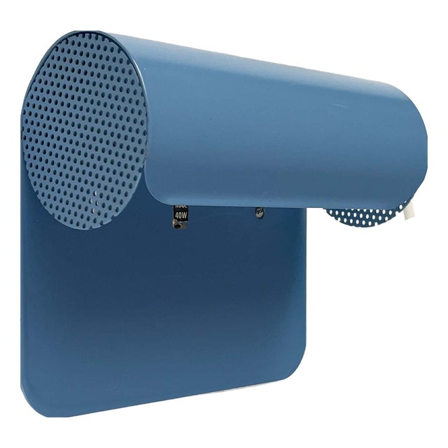 Danish Postmodern Light Blue Perforated Metal Pendant from Abo Randers, 1980s For Sale