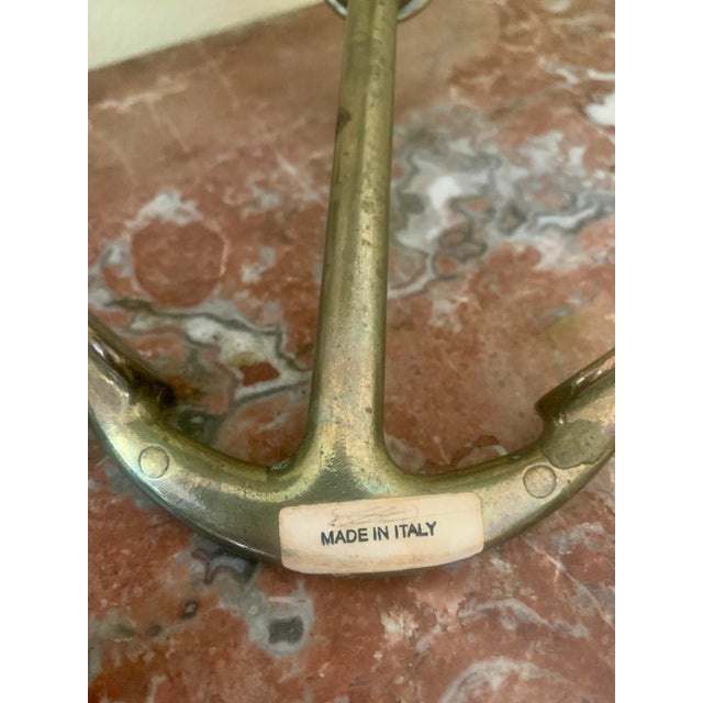 Brass Pair of Mid-Century Italian Brass Anchor Candlestick Holders For Sale - Image 8 of 8