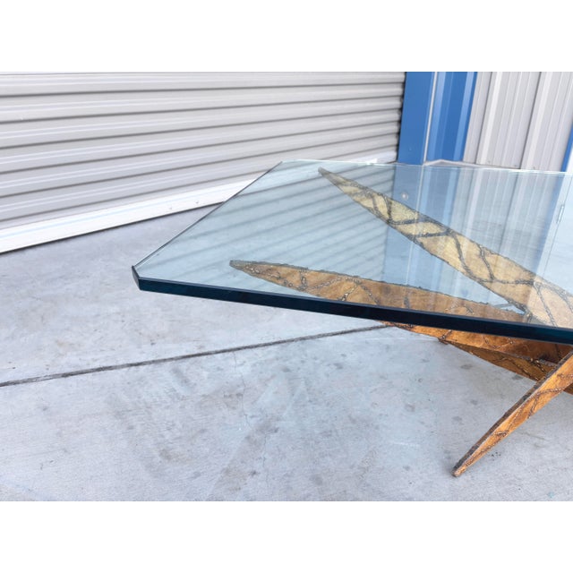 Silas Seandel Mid-Century Sculptural Brass and Glass Coffee Table, 1970s For Sale - Image 9 of 14