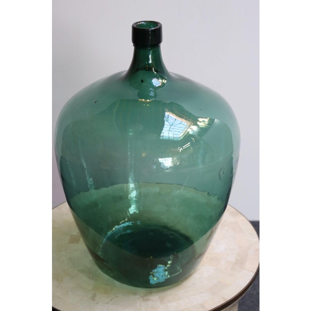 Art Deco Large Vintage Teal Aqua Green French Demijohn / Carboy For Sale - Image 3 of 12