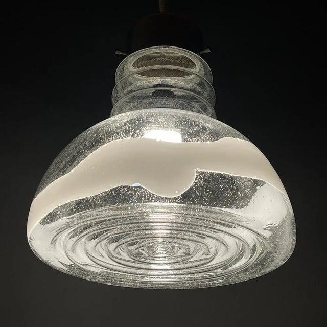 Silver Murano Glass Pendant Lamp, Italy, 1960s For Sale - Image 8 of 13