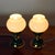 Forest Green Table Lamps in Opaline Glass and Brass, Former Czechoslovakia, 1955, Set of 2 For Sale - Image 8 of 12