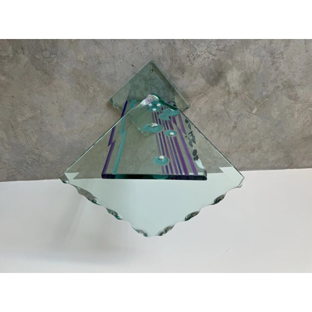 1980s Italian Postmodern Art Glass Pedestal - Side Table/ Sold For Sale - Image 4 of 12