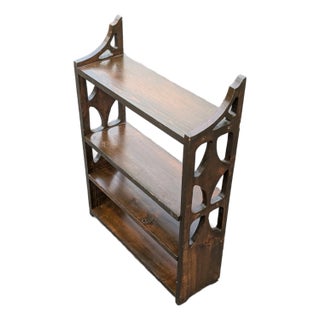 Vintage Chippendale Mahogany Wall Shelf With Openwork Fretwork Sides For Sale