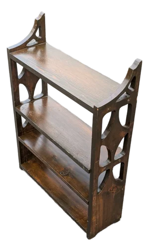 Vintage Chippendale Mahogany Wall Shelf With Openwork Fretwork Sides