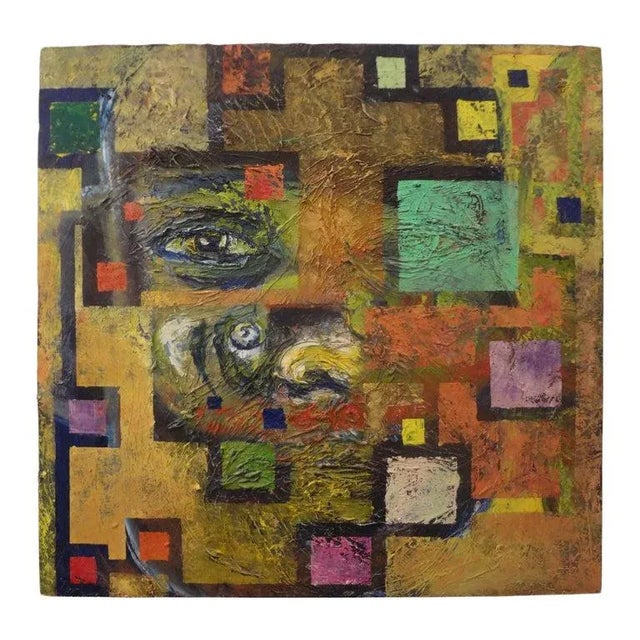 Mid-Century Modern Abstract Oil Painting on Canvas For Sale - Image 9 of 10