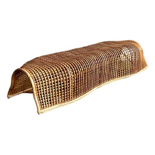 Vintage Boho Bent Rattan Handkerchief Bench For Sale