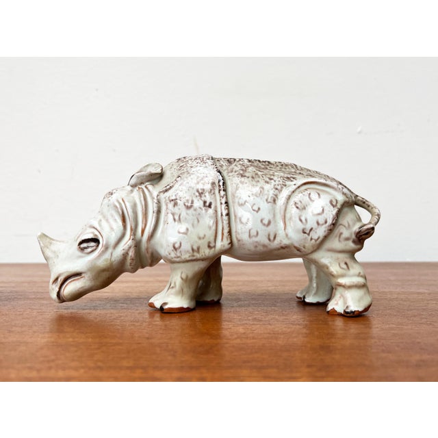 German Studio Pottery Camel and Rhino Figures from Hamelner Töpferei, 1970s, Set of 2, in Very Good conditions. Designed...