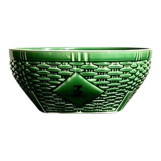Chinese Old Ceramic Pot,Hongzhi Marked Green Glaze Porcelain Bowl Hand Carving For Sale