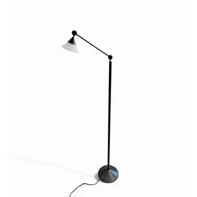Adjustable Conical Glass and Black Metal Floor Lamp from Tronconi, Italy, 1970s For Sale - Image 9 of 12