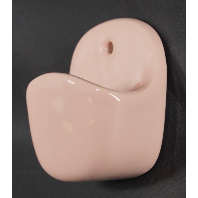Traditional Vintage European Pink Ceramic Wall Mount Soap Dish For Sale - Image 3 of 7