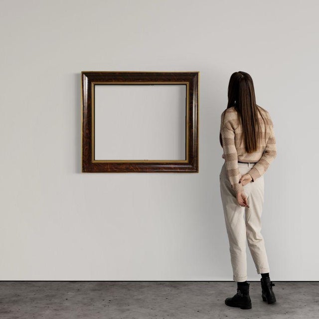 Vintage Lacquered and Gilded Wooden Frame, 1950 For Sale - Image 10 of 14