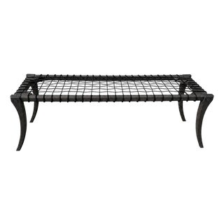 Modern Mid Century Klismos Bench With Ebony Finish For Sale