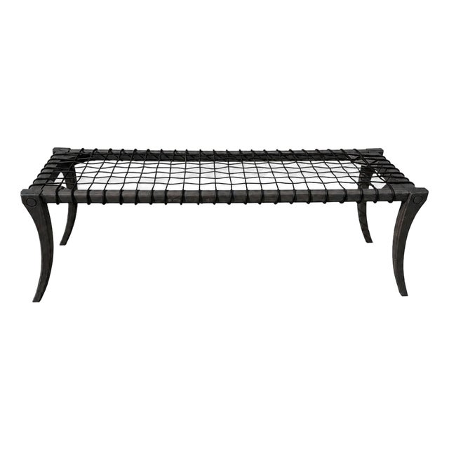 Modern Mid Century Klismos Bench With Ebony Finish For Sale