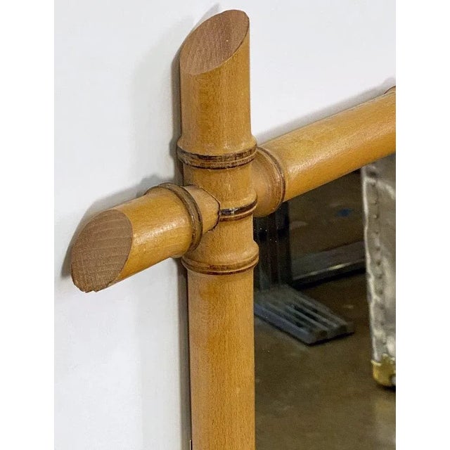 Large French Faux Bamboo Rectangular Mirror (H 34 1/4 X W 26) For Sale - Image 10 of 13