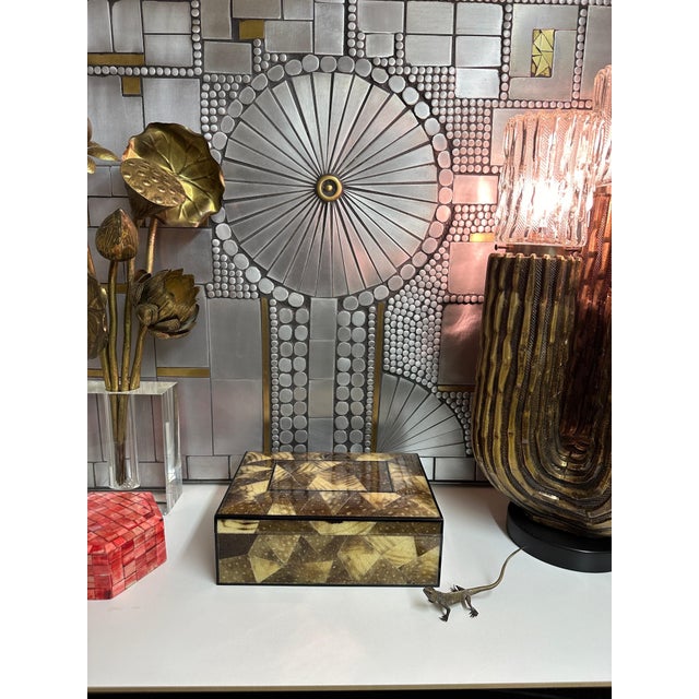 Karl Springer Lacquered Exotic Fish Skin Jewelry Box in the Style of Karl Springer For Sale - Image 4 of 12