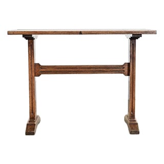 French 19th Century Oak Refectory Style Bistro Table For Sale